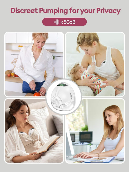 4 9 17/19/21/24MM Flange(1 Pack) Lulia Breast Pump Hands Free, Wearable Breastfeeding Pump, Modes & Levels, Portable