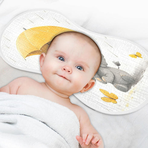 YETTASBIN Cute Baby Elephant Muslin Baby Burp Cloth, Super Soft Absorbent Cotton Burp Rag Baby Bibs Feeding Cloth