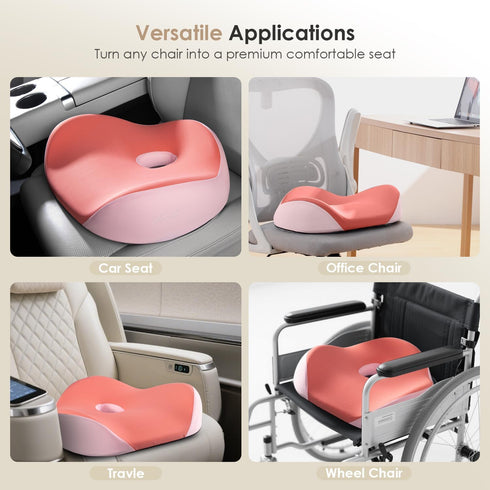 FLORICH Car Seat Cushion for Driving, Memory Foam Seat Cushion for Car Office Chair, Ergonomic Office Seat Chair