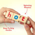 Coogam Wooden Reading Blocks Short Vowel Rods Spelling Games, Flash Cards Rotating Letter Puzzle for Kids