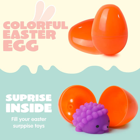 24 JOYIN Pcs Easter Prefilled Eggs with Mochi Squishy Toys, Kawaii Stress Reliever Squishy Toy for Easter Theme Egg