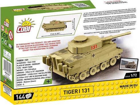 WWII Tiger I 131 Tank, COBI Historical Collection