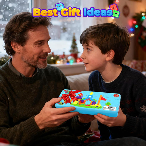 Minecftoy Set, 3+ Magnetic Blocks Mini Travel Essentials Toddler Toys with Case Kids Magnet Building Blocks Sensory