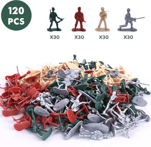 AMOR PRESENT 120PCS Army Toys Military Set - Plastic Toy Soldiers Figures for Adult Kids Boys Girls