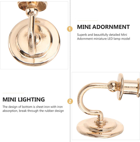 2PCS 1: 12 Beaupretty Dollhouse Chandelier Miniature Dollhouse Lights Miniature Wall Sconce for DIY Landscape Garden