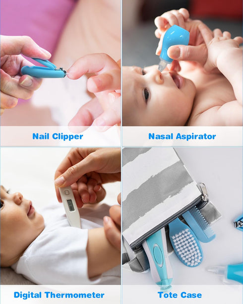 OTTOLIVES Baby Healthcare and Grooming Kit, 24 in 1 Electric Nail Trimmer Set for Newborn Infant Toddlers (0-3 Years+)
