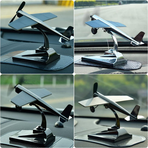 PH27 MagicTech Solar Panel Power Airplane Propeller Car Ornaments Kirksite Material Decoration Science Educational Toy
