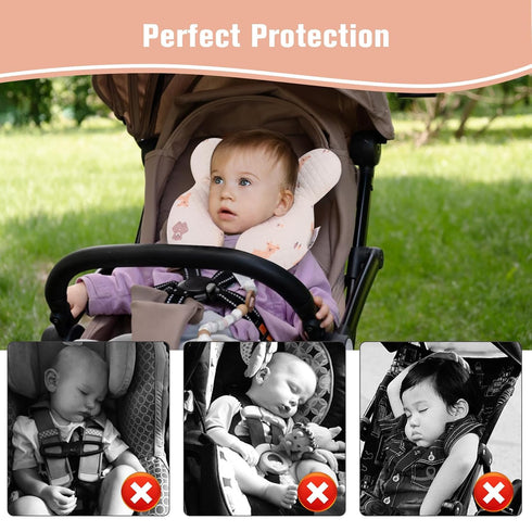 vocheer Baby Neck Pillow(Upgraded), Cotton, Baby Support Pillow, Car Seat Pillows for Newborn, Carseat Head and Body