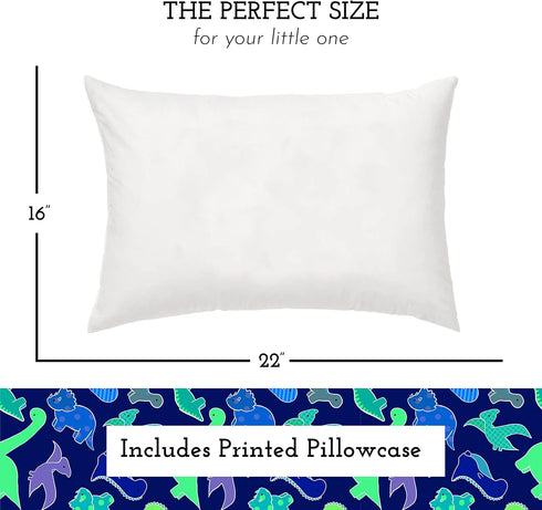 16x22 5-10 Little Sleepy Head Youth Pillow with Hypoallergenic Cotton Pillow case Youth Pillows for Sleeping Age