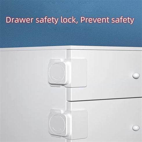 Cabinet Lock for Children - Safety Lock for Cabinets, Drawers, Refrigerators, Windows, Easy to Install (5 Flat Lock + 5