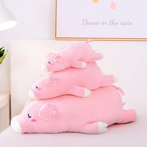 Lazada Kids Pig Plush Pillow, Stuffed Body Pillow, Pink, 16 Inches