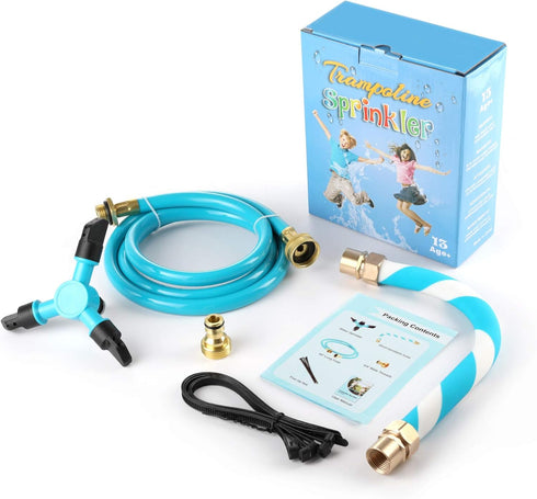 FCLLD Summer Trampoline Sprinkler for Kids Backyard Water Park Net Friendly WaterWhirl Outdoor Game Toys Adjustable