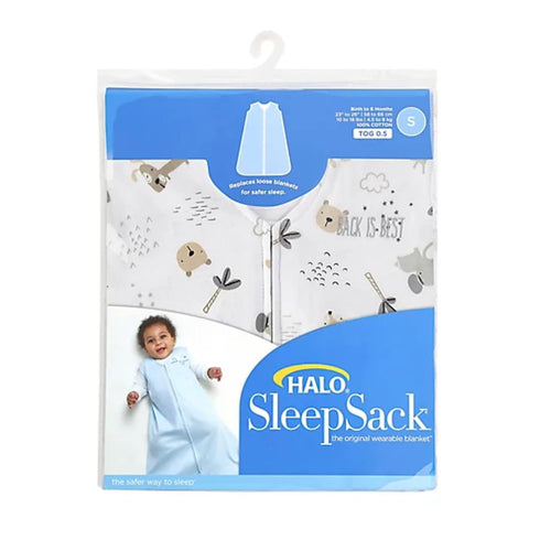 100% 0.5, 0-6 HALO SleepSack, Cotton Wearable Blanket, Swaddle Transition Sleeping Bag, TOG Weather Friends, Small