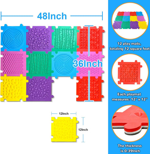 12 Onyoloy Foam Play Mat for Kids: Pieces Square EVA Foam Interlocking Tile Floor Puzzle Mat, Infant and Toddler Play