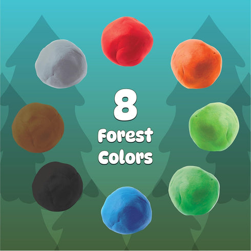 Pack 8 3+ Chuckle & Roar Whoa Dough Friendly Forest Air Dry Clay Dough with Unique Earthy Colors, Light & Stretchy