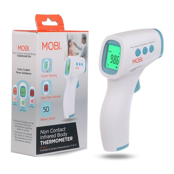MOBI Non-Contact Forehead Digital Thermometer - Touchless with Object Temperature Mode, High Fever Indicator