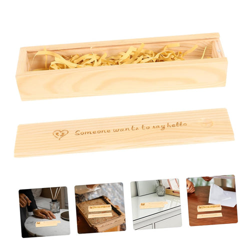 Unomor Pregnancy Test Box Lid Wooden Elegant Keepsake Case for Announcement Storage for Female Trinket Box for Newborn