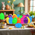 2.3" 24Pcs UOUYOO Empty Easter Eggs Colorful Bright Plastic Easter Eggs for Easter Egg Hunt, Suprise Egg, Easter Hunt