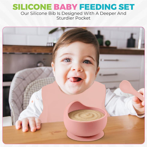 Generic 8-Piece Set Packaging SiliFun Silicone Baby Feeding Complete Infant Mealtime Kit with Suction Bowl, Divided