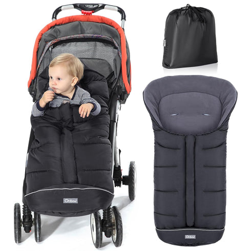 Orzbow Universal Footmuff for Stroller, Waterproof Winter Baby Bunting Bag, Black