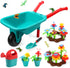 CUTE STONE Kids Gardening Tool Set, Garden Toys with Wheelbarrow, Watering Can,