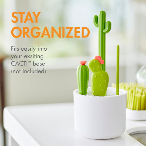 4 Count Boon Cacti Replacement Baby Bottle Brushes - Includes Bottle Cleaner Brush, Straw Cleaner Brush, Nipple Brush