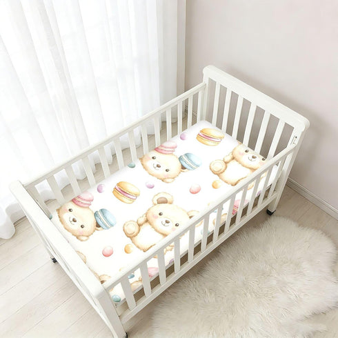 SEHANY 52"x28" Cute Cartoon Bear Fitted Crib Sheet - Soft Breathable Cotton Baby Crib Sheets for Standard Crib