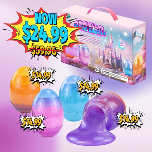 Set 5-12, WATERELF Easter Eggs Slime Kit for Kids, Easter Basket Stuffers DIY Slime Making with Mix-Ins, Reusable Safe