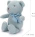 100% Organic Cotton Blue Teddy Bear Baby Toys, 6.5" Stuffed Animals for Newborn