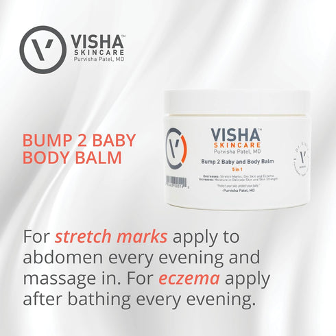 2 5 1 10 oz Visha Skincare Bump Baby in Multitasking Body Balm, Soothes and Relieves Dry, Itchy Skin and Stretch Marks