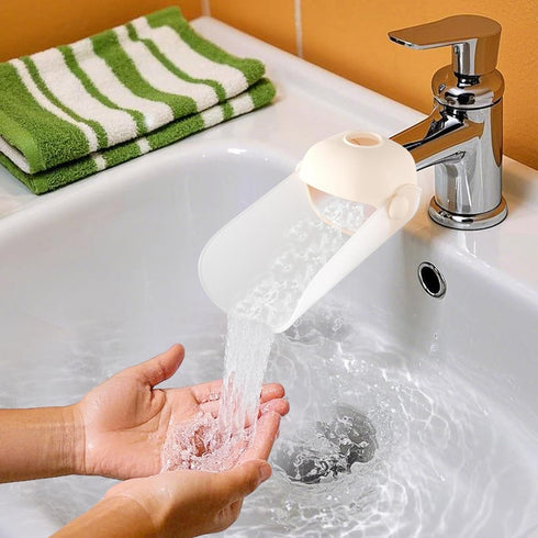 KOMIDK Toddler Faucet Extender for Bathroom and Kitchen Sinks - Apricot