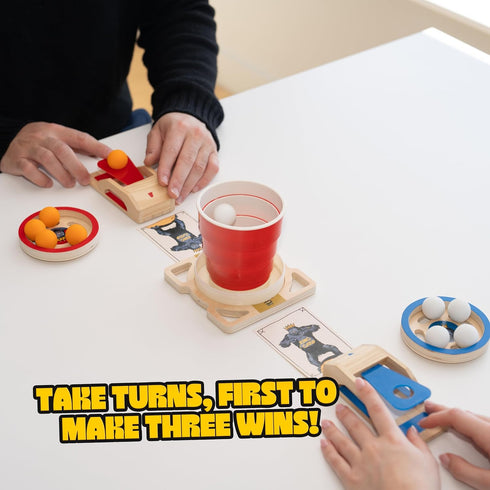 1-4 King Pong Original Shot-Making Tabletop Game for Kids, Teens & Adults | Players | Skill-Based Gameplay | Many Ways