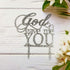 God Gave Me You Wedding Cake Topper for Wedding, Engagement, Marriage Party Decorations (Silver Glitter Acrylic)