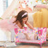 Toy Baby Doll Crib for 18'' Dolls, Cute Pink Heart Designed Baby Doll Bed with Carry Bag, Toy Crib Doll Furniture for 3 Years+ Girls