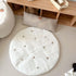 MOJUN 33.5" Baby White Bear Embroidered Play Mat, Cotton Crawling Mat, Detachable Washable Floor Rug Soft Kids Room