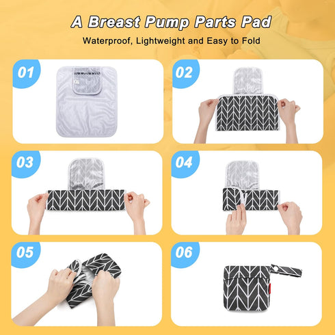 Damero Waterproof Breast Pump Parts Organizer Bag - Black Arrow Design