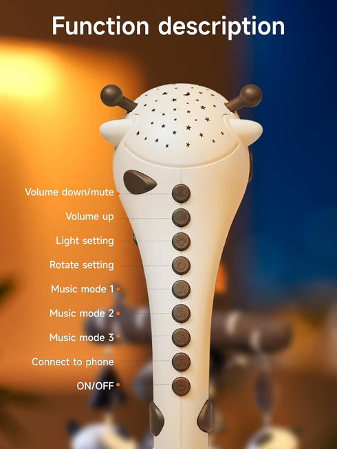 0 3 6 9 TUMAMA Baby Crib Mobile, Nursery Musical Mobile with Remote Control,Projection Night Light, Music and White