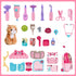 MAGIC4U 29PCS Set, 3-12 Pet Cat Care Carrier Suitcase Toy, Vet Clinic and Doctor Kit for Kids, Pet Kitty Grooming