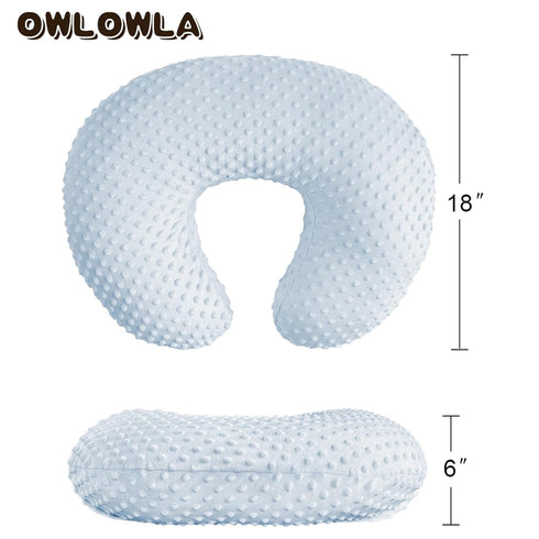 OWLOWLA Nursing Pillow Cover, Breastfeeding Pillow Slipcover Fits Nursing Pillow for Baby Boy Girl(Baby Blue)