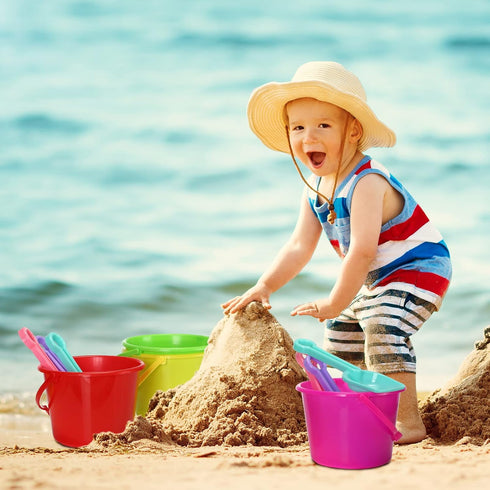 30 6.3 Inch Summer Jerify Pieces Mini Plastic Beach Pail Plastic Small Bucket Small Sand Pail Building Beach