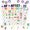 Artist Party Bingo Game, 24 Player Art Bingo Cards Set for Family Activities, Painting Party Supplies