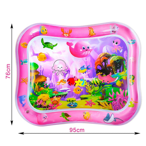 Extra Big Infant Toys, Tummy time mats,Tummy time Toys, Baby Pink Water Play mat, Fun Early Development Activity Play Center for Newborn, Pink 39.5x31.5 in.