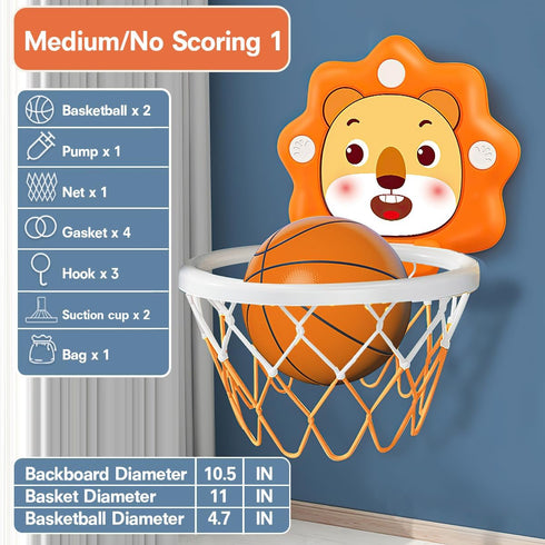 Adjustable Height Indoor Mini Basketball Hoop for Toddlers Kids, Space-Saving Christmas Birthday Gift Toy for Boys