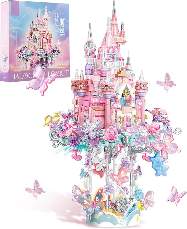 MEIEST Flower Castle Building Blocks Set,Dream Castle On a Cloud Particle Construction Building