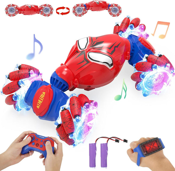 ATHLERIA Gesture Sensing RC Stunt Car, Spider Toys for Boys 8-13, Hand Remote Control Car with Lights & Drift