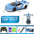 Transforming Police Car RC Toy, 1:18 Scale with Flashing Lights, 360° Rotation for Kids Age 4-12