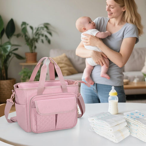 LUXJA Large Wearable Breast Pump Bag with a Waterproof Mat for Wearable Breastfeeding Pump, Carrying Tote Bag