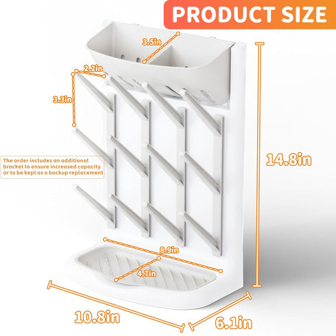 Yieach Countertop,Baby Larger Vertical Baby Bottle Drying Rack - BPA Free - Space Saving Feeding Bottles Drying Rack