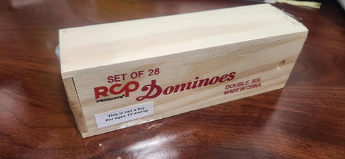 Dominoes Double 6 Tiles in Wooden Box, 28 Pieces Classic Board Game with Spinner