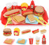 Pretend Play Food Set for Children, 15 PCS Removable Fast Food Playset with Tray